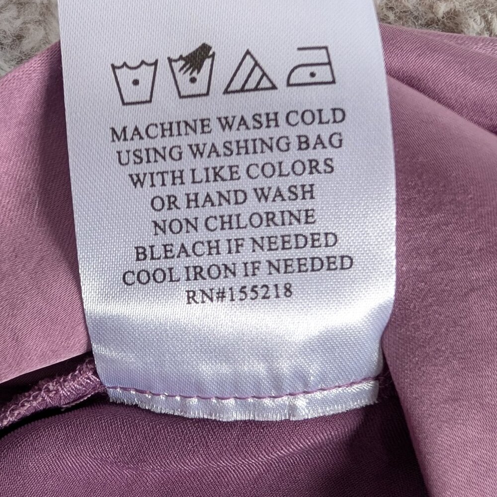 Wildfang Mauve Empower Satin Wrap Skirt Sz L - Picture 4 of 9
